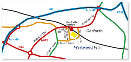Westwood Vets Garforth Map